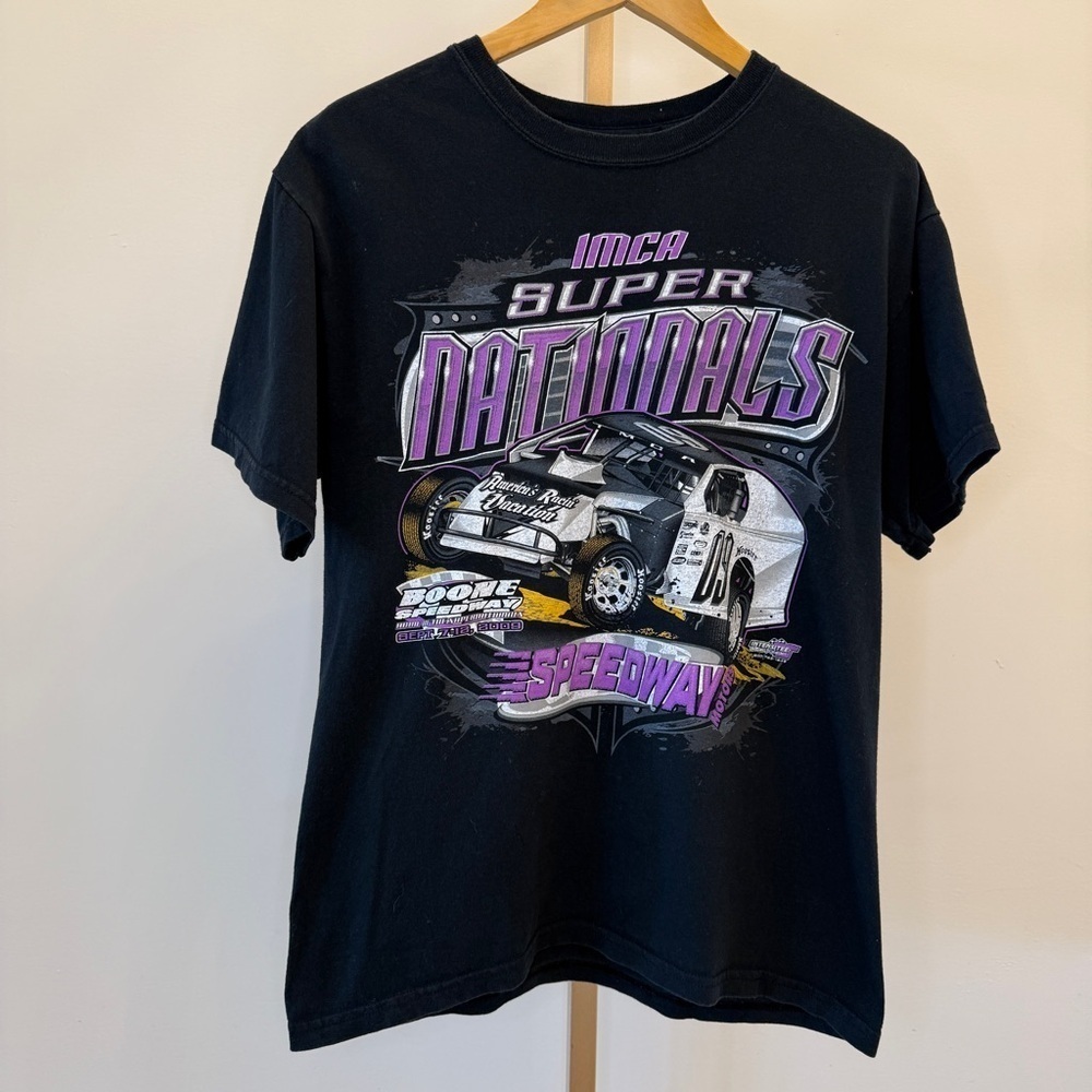 VINTAGE! 2009 IMCA Super Nationals Racing Graphic Tee Men's M Black Short Sleeve